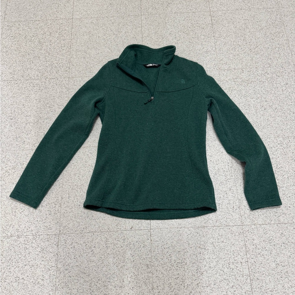 Women's Green Quarter-Zip Sweater